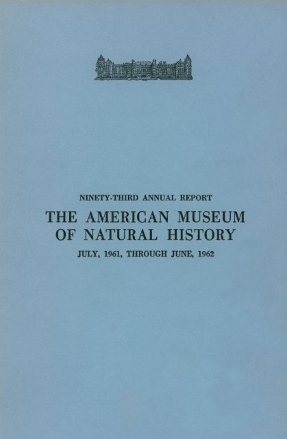 1961-1962 - American Museum of Natural History