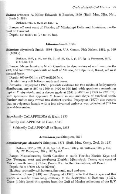 CRABS (BRACHYURA) OF THE GULF OF MEXICO