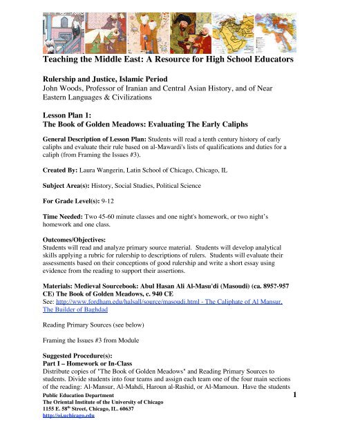 download lesson plan - Teaching the Middle East: A Resource for ...