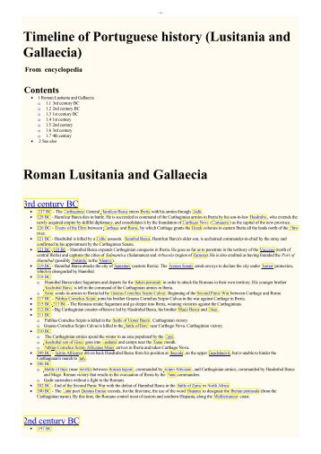 Timeline of Portuguese history (Lusitania and Gallaecia)