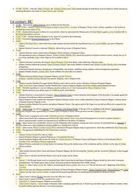 Timeline of Portuguese history (Lusitania and Gallaecia)