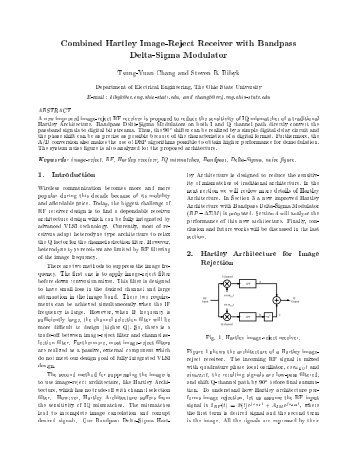 Combined Hartley Image-Reject Receiver with Bandpass Delta ...