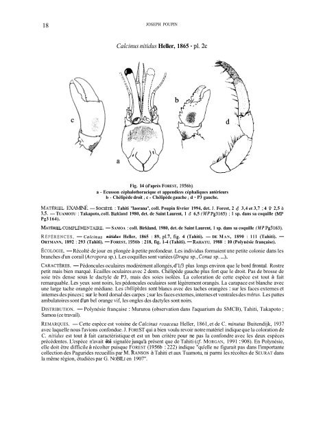 Summary and/or pdf article - Database of Crustacea (Decapoda ...