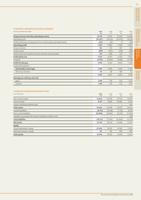 Annual Report and Accounts 2009 - BG Group