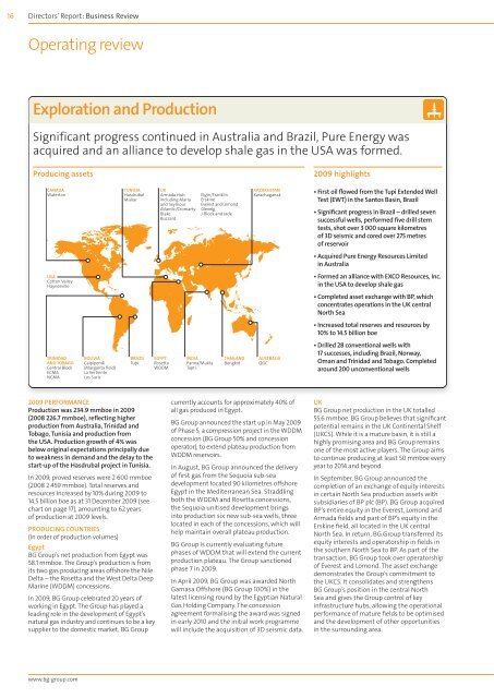 Annual Report and Accounts 2009 - BG Group