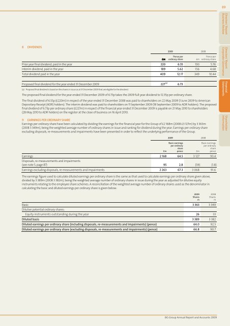 Annual Report and Accounts 2009 - BG Group