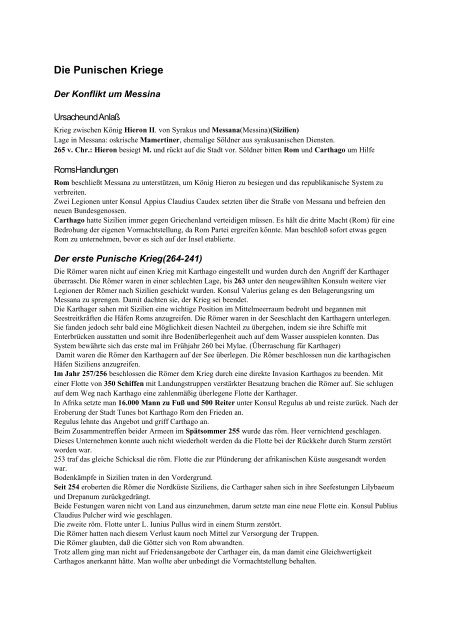 Referat Uber Die Punischen Kriege Als Pdf Washbear Network De