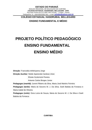 projeto político pedagógico ensino fundamental ensino médio