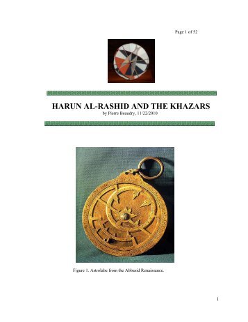 HARUN AL RASHID AND THE KHAZARS.pdf - amatterofmind.org