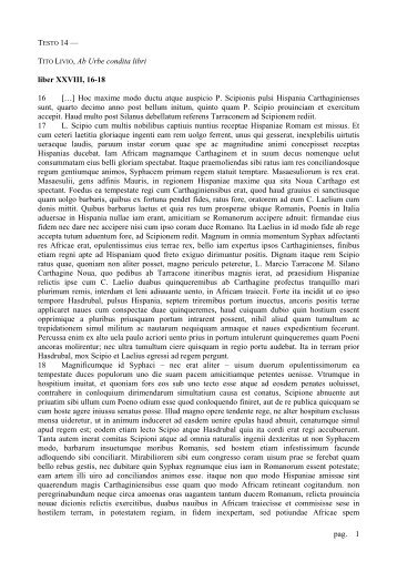 TITO LIVIO, Ab Urbe condita libri liber XXVIII, 16 ... - Lettere e Filosofia
