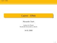 Casimir - Effekt - Institut für Physik - Humboldt-Universität zu Berlin