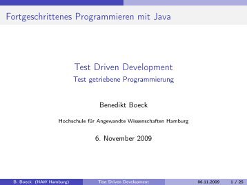 Test Driven Development - Test getriebene ... - HAW Hamburg