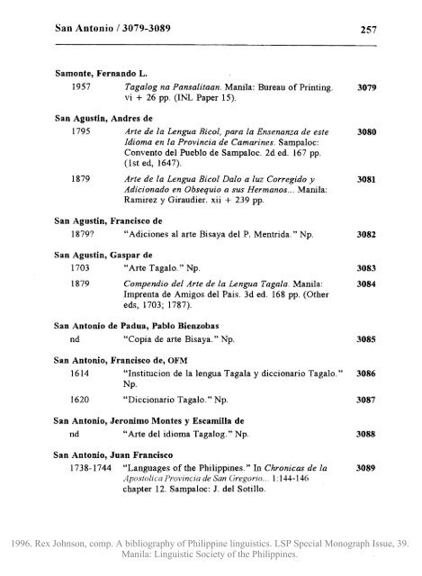 A Bibliography of Philippine Linguistics - SIL International