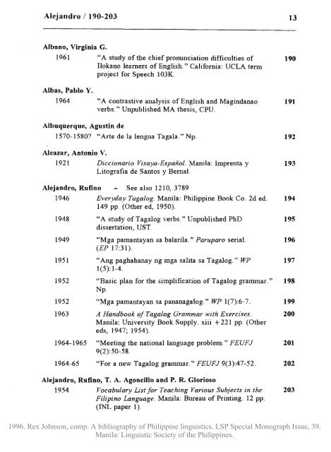 A Bibliography of Philippine Linguistics - SIL International