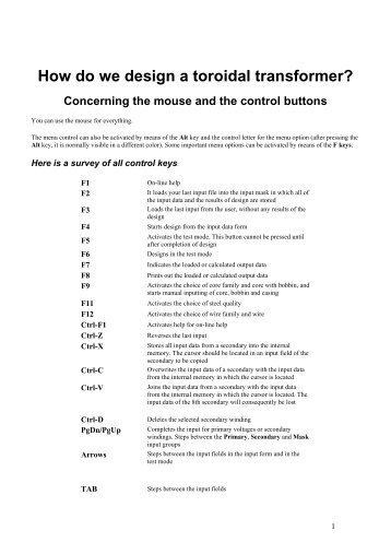 How do we design a toroidal transformer? Concerning the mouse ...