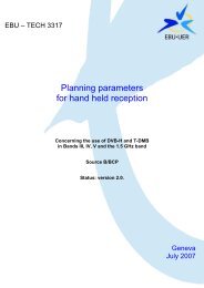 Planning parameters for hand held reception - EBU Technical