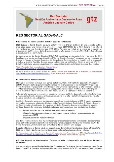 RED SECTORIAL GADeR-ALC - GIZ