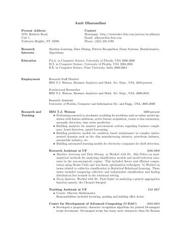 Resume - IBM Research