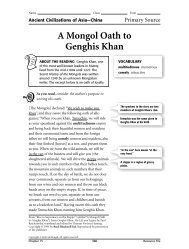 A Mongol Oath to Genghis Khan