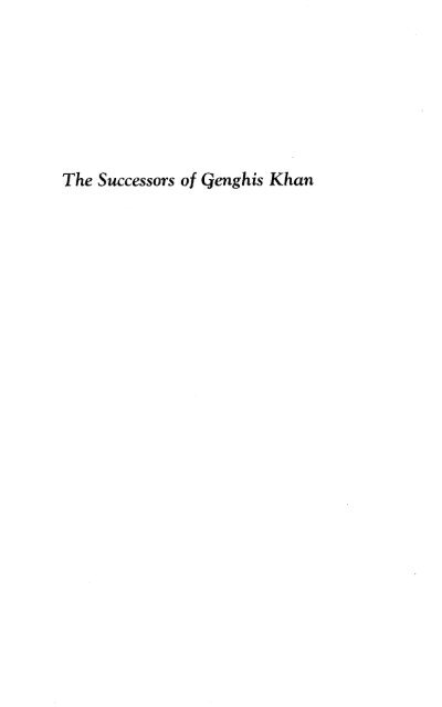 The Successors of Genghis Khan - Robert Bedrosian's Armenian ...