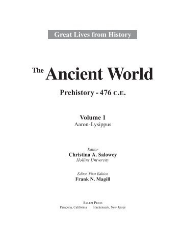 Prehistory - 476 c.e. - Salem Press