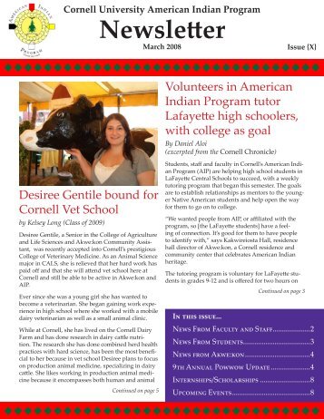 Newsletter - American Indian Program - Cornell University