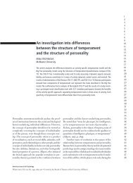 An investigation into differences between the structure of ...