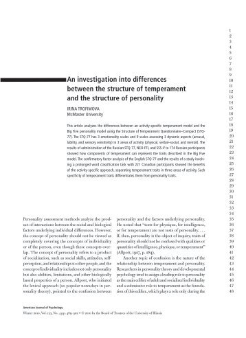 An investigation into differences between the structure of ...