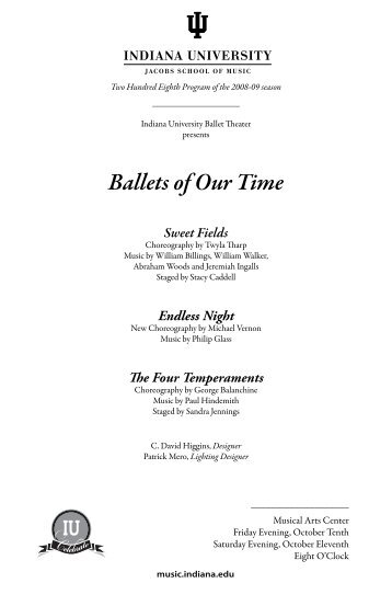 Ballets of Our Time - Indiana University