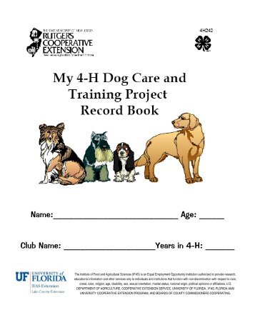 My 4-H Dog Care and Training Project Record Book - Lake County ...