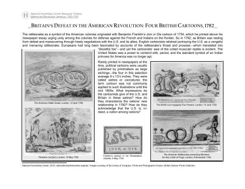 Britain's Defeat in the American Revolution: Four British Cartoons ...