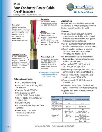 Four Conductor Power Cable Gexol® Insulated