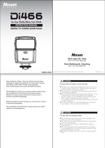 DIGITAL TTL POWER ZOOM FLASH for Four Thirds ... - Nissin Japan