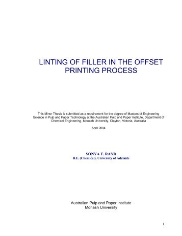 linting of filler in the offset printing process - User Web Pages ...
