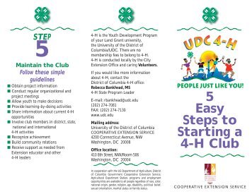 5 Easy Steps to Starting a 4-H Club - University of the District of ...