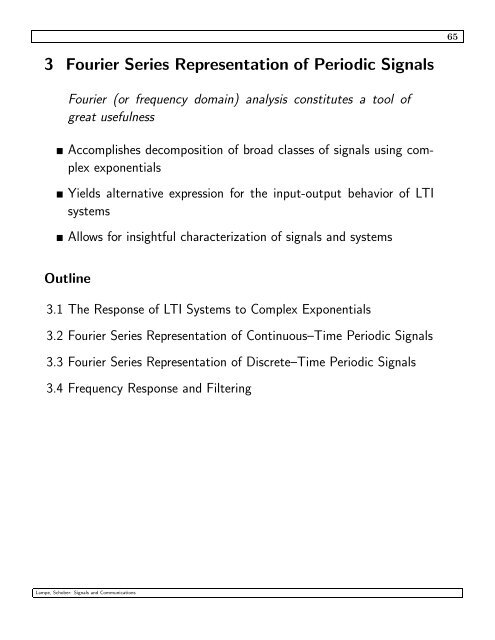 3 Fourier Series Representation of Periodic Signals