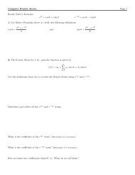 Complex Fourier Series Worksheet