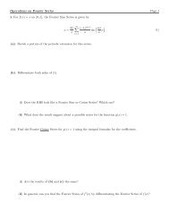 Operations on Fourier Series Worksheet