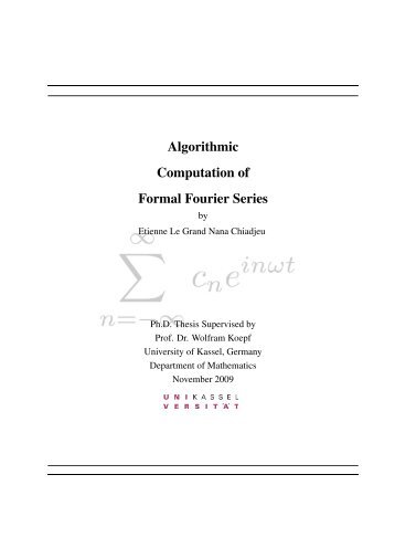 Algorithmic Computation of Formal Fourier Series
