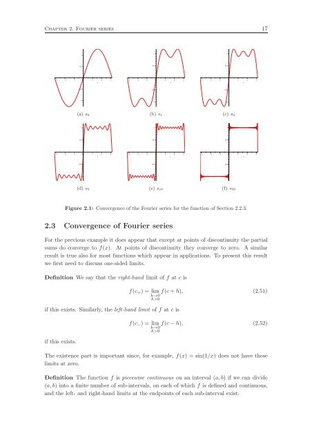 Fourier Series and Partial Differential Equations Lecture Notes