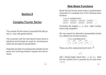 Section 8 Complex Fourier Series New Basis Functions