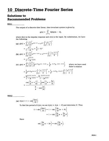 10 Discrete-Time Fourier Series - MIT OpenCourseWare