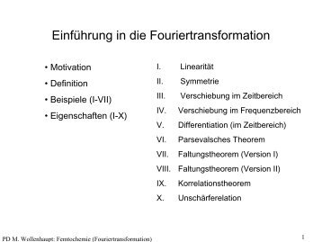 Einführung in die Fouriertransformation