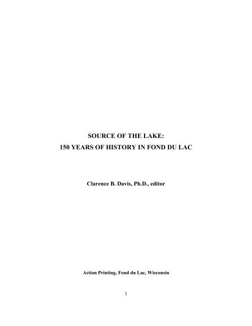 Source of the Lake.pdf - Fond du Lac Public Library