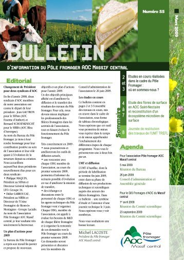 Télécharger le bulletin (PDF, 558 ko) - Pôle fromager AOC Massif ...