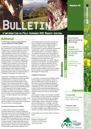 Télécharger le bulletin (PDF, 558 ko) - Pôle fromager