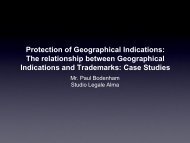 The relationship between Geographical Indications and Trademarks: Case Studies