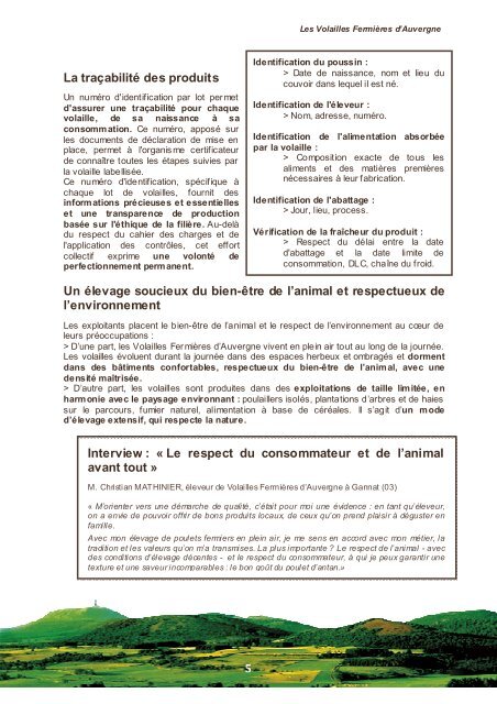 Dossier de Presse 2012 - Volailles Fermières d'Auvergne