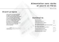 Alimentation sans résidu et pauvre en fibres - Institut Paoli-Calmettes