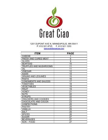 product guide - Great Ciao